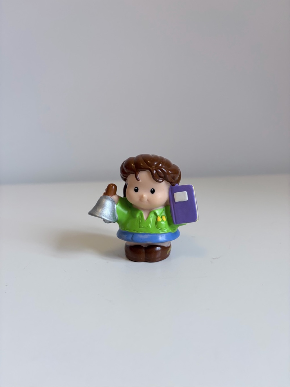 (5/$25) Fisher-Price Little People Purple & Green School Bell Toy Figure